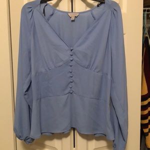 Baby Blue Button Blouse